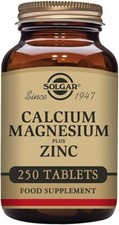 Solgar Calcium Magnesium Plus Zinc Tablets - Pack of 250 - Healthy Bones