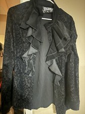 KILLSTAR THORN RUFFLE SHIRT M