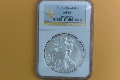 2014 W (BURNISHED) NGC MS70 SILVER EAGLE