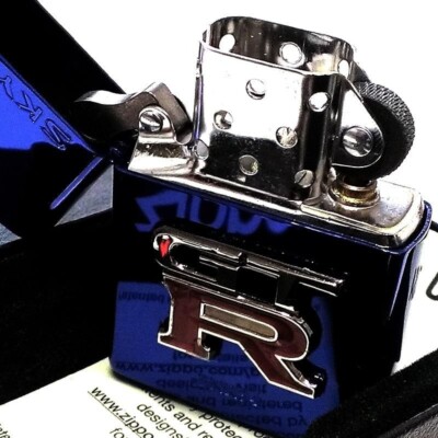 Zippo Skyline GT-R R34 Emblem Metal Blue GTR-BNR34 Regular Lighter