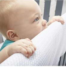 BreathableBaby Breathable Mesh RailGuard Teething Cover   Long Side, White