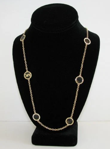 NUOVA COLLANA MICHAEL KORS JET SET LUNGA TONO ORO + GUSCIO TARTARUGA + CRISTALLI MKJ2464