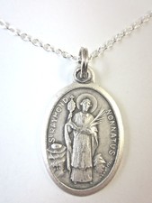 Ladies St Raymond Nonnatus Medal Pendant Necklace 20" Chain Gift Box Prayer Card