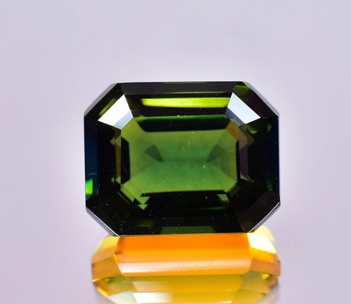 Natural Demantoid Garnet 11.05 Ct Emerald Cut Certified Loose Gemstone - Picture 2 of 6