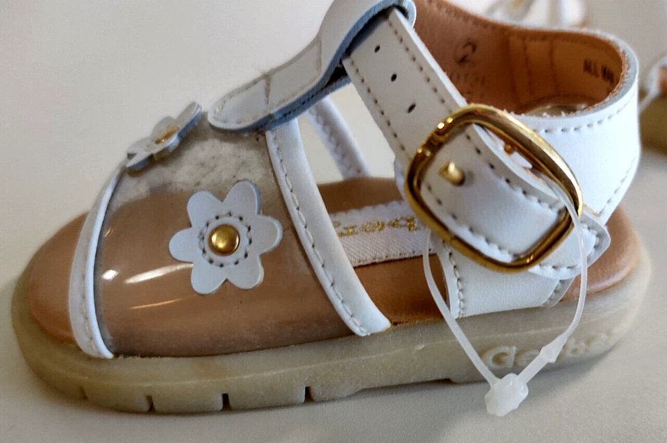 Vtg? NWT Gerber Baby/Toddler Sandals-Flex Support System ~White~Sz 2~Buckle - Image 3 of 4