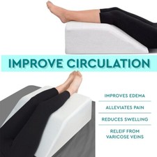 Leg Elevation Foam Wedge Pillow for Pain Relief Circulation Knee, Back Support