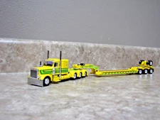 DCP 1/64 Yellow Green Tri-Axle Peterbilt 389 Fontaine Lowboy Trailer 60-1974