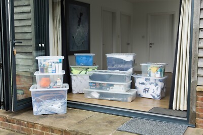 (6er Pack) Kristallklare Kunststoff Aufbewahrungsboxen mit Deckeln stapelbare Behälter