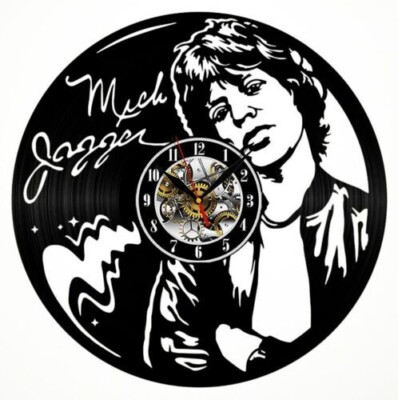 Mick Jagger Vinyl Wanduhr Wohndeko Kunst Design bestes Geschenk Geburtstag Ur...