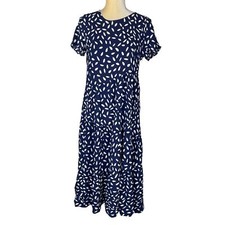 NWT Tiered Navy White Zesica Dress Size Medium Short Sleeve Amazon