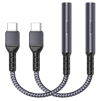 USB C Kopfhöreradapter 2er Pack HiFi Klang Digital zu Analog Aux Dongle