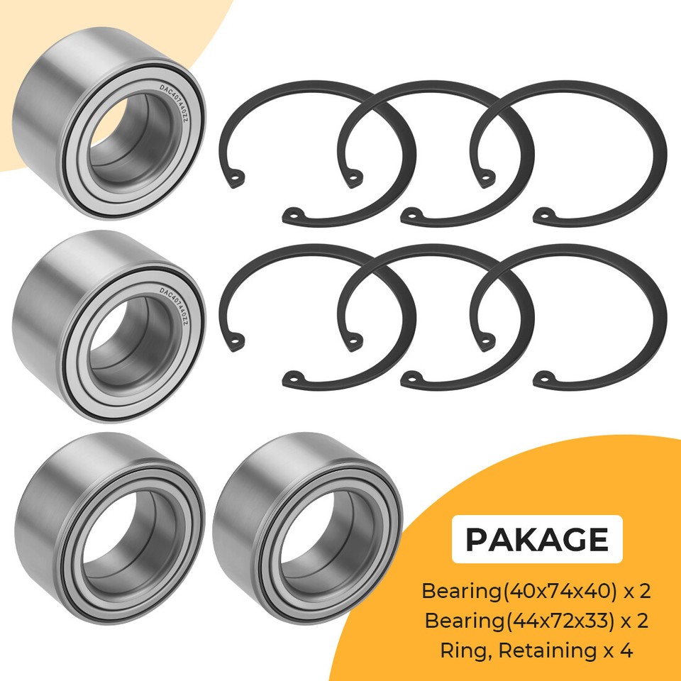 Front & Rear Wheel Bearings for Polaris Polaris Ranger 500 570 700 800 ...