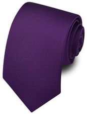 63'' XL Tie Mens Extra Long Solid Woven Necktie for Men Big and Dark Purple