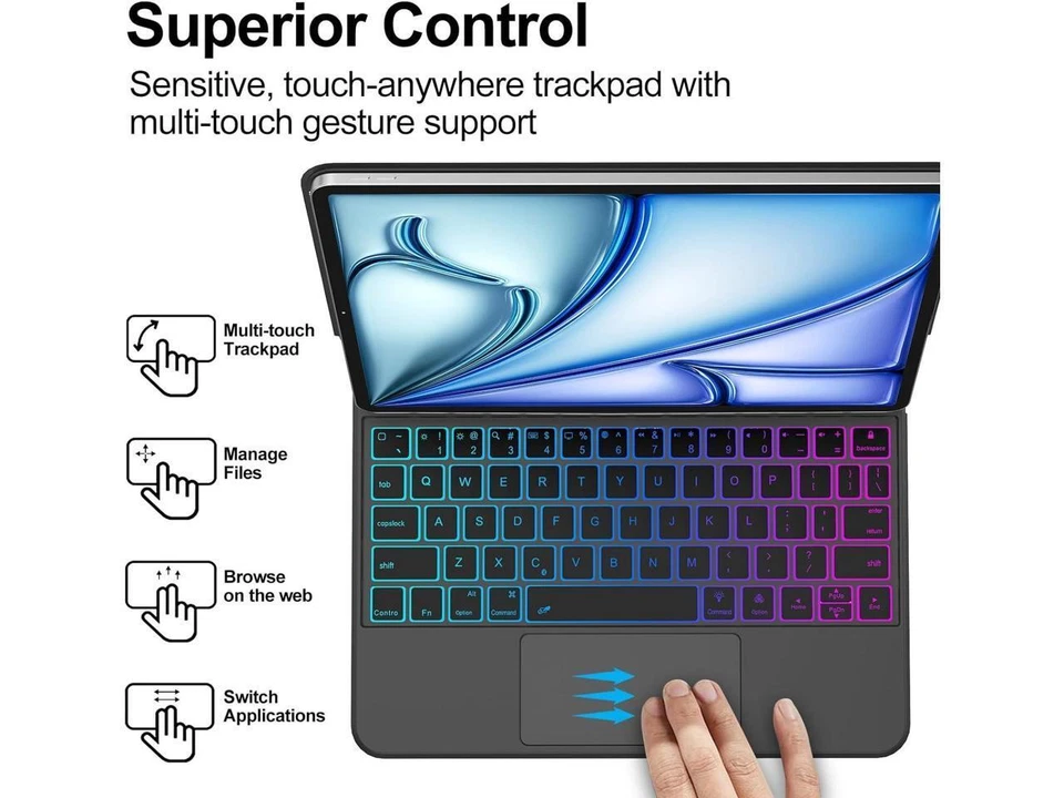 Magic Keyboard Case for iPad Air 13 inch M3 M2 iPad Pro 12.9 2022 2021 2020 2018 - Image 3 of 4