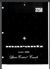 Marantz 3250 Service Stereo Control Console Manual 21 pages comb bound