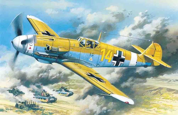 Messerschmitt Bf 109F-4Z/Trop , Wwii German Fighter 1:48 Plastic Modell Kit Icm-image