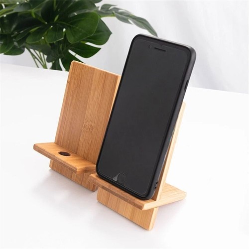 Bamboo Wood Stand Holder Mobile Phone Support Stand Bamboo Wood Stand Holder - Zdjęcie 7 z 7