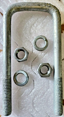 Boat Trailer U- Bolt Galvanized U-Bolt For Boat Trailers - 1/2" Diameter, 3- 1/16" Wide, 5-5/16" Long, Square Design Square U Bolts - Foto 2