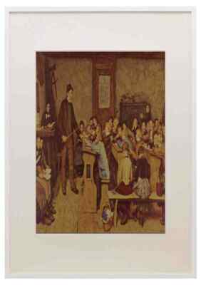 508003 The Village School Albert Anker A3 A4 Framed Print Picture