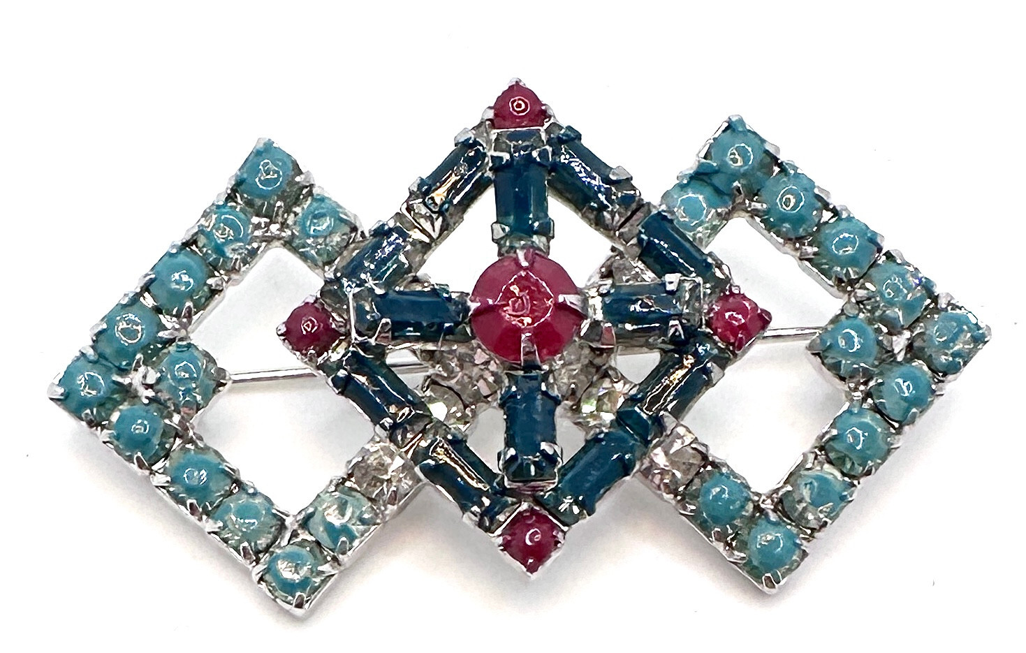 Weiss Signed PAINTED Layered Interlocking Geometr… - image 2