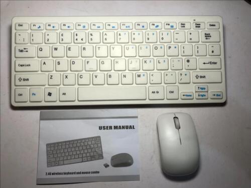 White Wireless MINI Keyboard & Mouse for Power Mac G5 Mac OS X Version 10.5.8 - Afbeelding 1 van 8