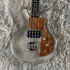 Clear Crystal Acrylic Electric Bass Guitar 4 Strings Dan Armstrong Chrome Parts