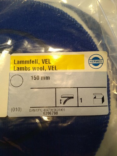 Hermes - 150 mm (6 Zoll) Lamm Wollpad Vel, Haken und Schlaufe - Bild 5 von 7
