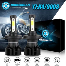 4 Sides H4 9003 HB2 LED Motorcycle Headlight Bulb HID Hi/Low Beam 6000K Power 2X
