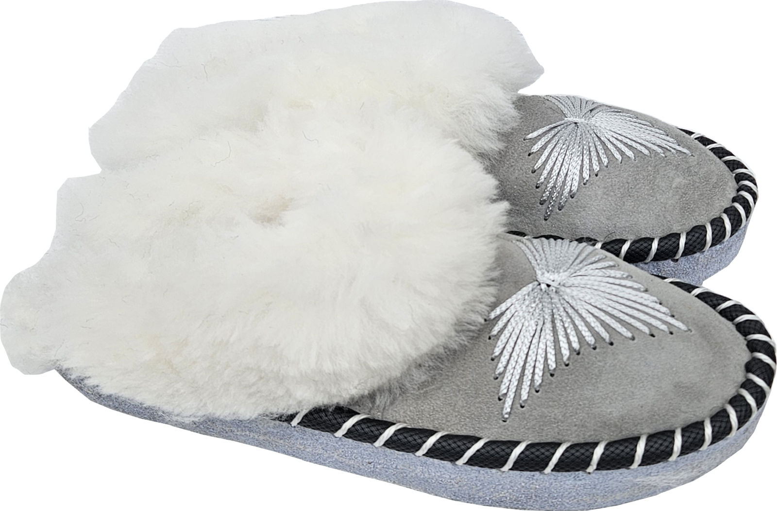 APL Pelliccia di agnello cialde mules pantofole taglia 40 NUOVE pelle di pecora pelle fatte a mano