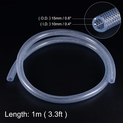Geflochtener verstärkter PVC-Schlauch 10mm ID 15mm OD 1m Transparent Hochdruc... - Bild 2 von 4