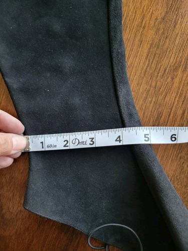 Vintage Ladies Boot Gaitor Covers Black Suede Button Up Tall High Heel Costume - Picture 9 of 10