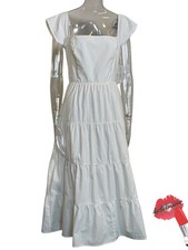 Reformation Dress Women 12 White Maxi Tiered Peasant Classic Boho