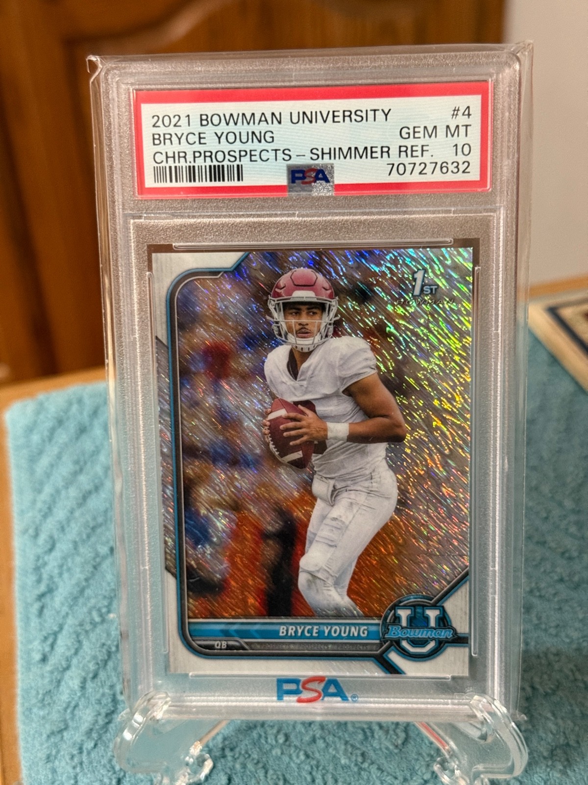 Bryce Young - 2021 Bowman U - Chrome Prospects - Shimmer Refractor - PSA 10