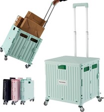 Folding Utility Cart Rolling Crate Handcart Shopping Trolley Portable