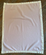 Angel Dear Pink Fleece Ivory Satin Trim Baby Blanket Read