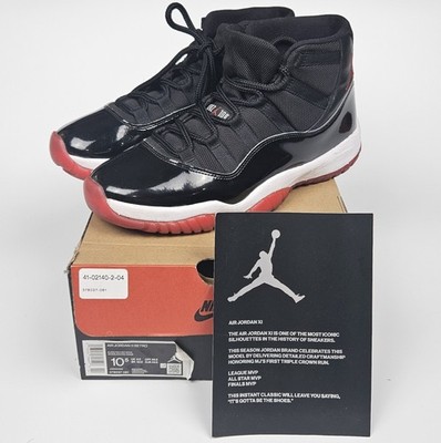 Air Jordan 11 Bred 2019 Men's Sneakers Size 10.5 Black Red Shoes
