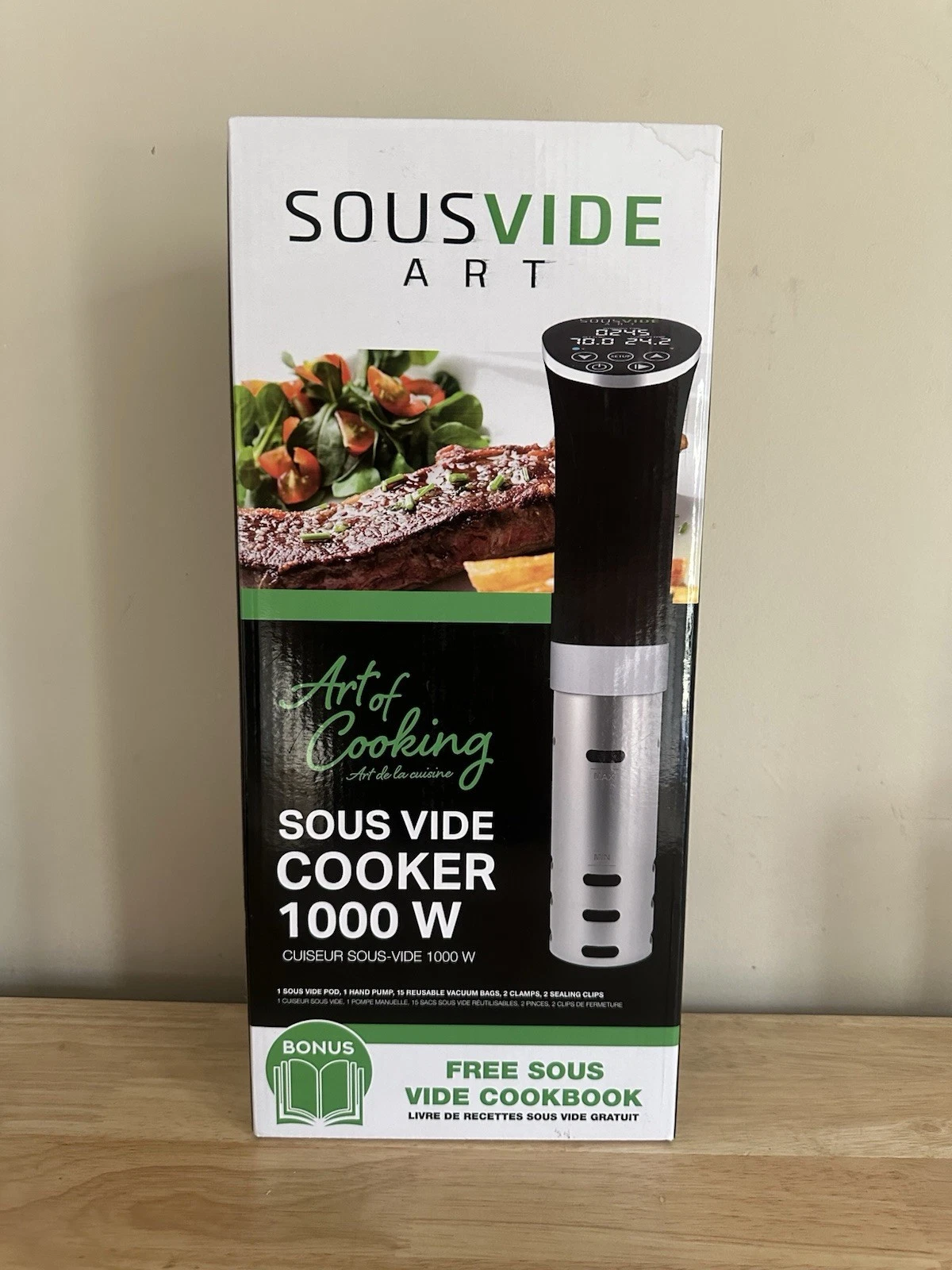 SOUS VIDE ART OF COOKING SLOW COOKER 1000 WATT W/BONUS COOKBOOK NEW Sealed Box