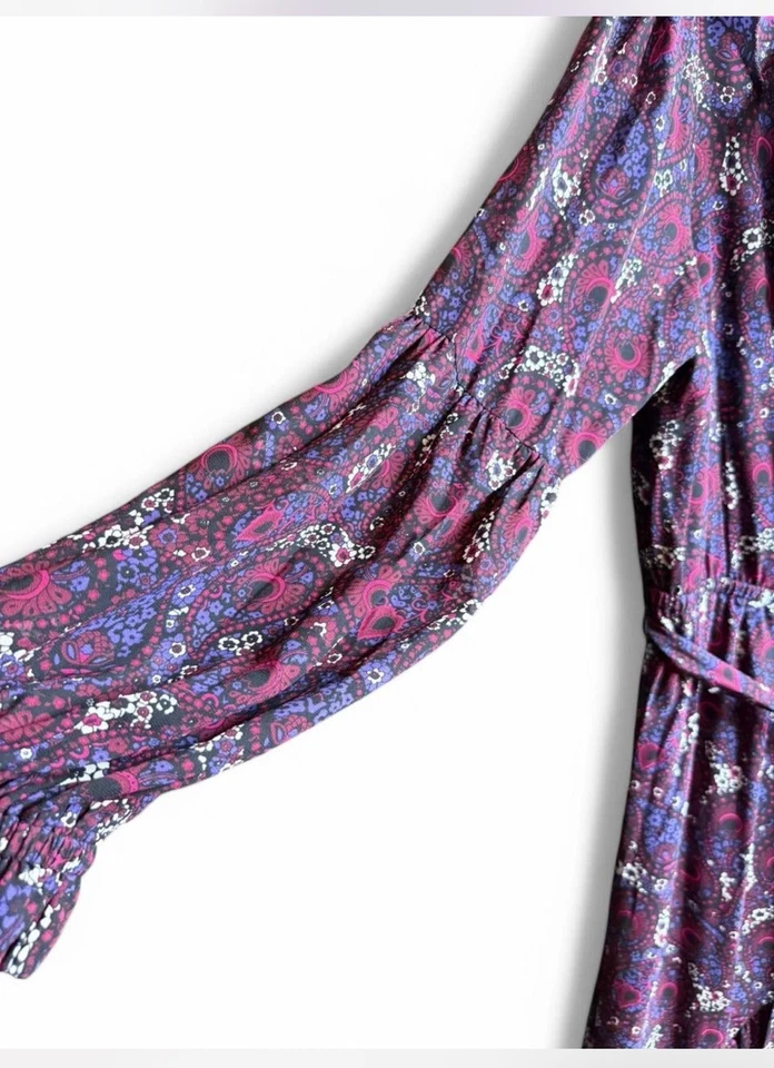 Nuevo sin etiquetas Vestido Michael Kors Envolvente Cachemira Púrpura Talla XL Para Mujer Fluido Foto 3 de 4