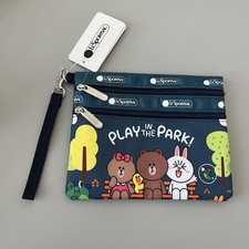 Lesportsac Line  Friends 2zipper Wristlet Pouch NWT