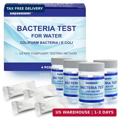 Drinking Water Bacteria Test Kit: 4 Tests Detecting Coliform E coli Bacteria - a