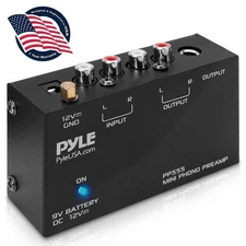 Pyle Compact Phono Turntable Preamp Converts to Line Level New PP555