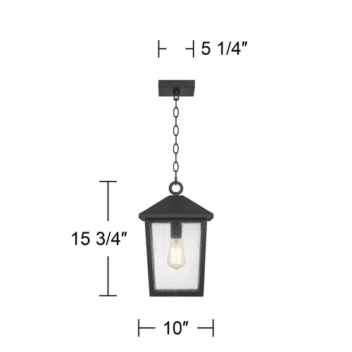 John Timberland Westmont 15 3/4" High Sand Black Outdoor Hanging Light - Picture 4 of 9