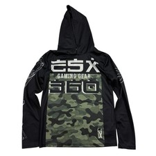 ESX E-Sports Gaming Gear Youth Sz 8 Hooded T-Shirt Long Sleeve Gamer Geek Tech