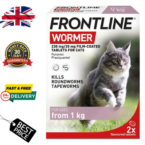 Frontline Wormer Tablets for Cats - Broad Spectrum Dewormer - Treats Roundworms & Tapeworms - 2 Pack - Image 7