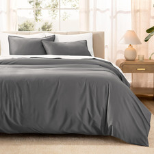 100 Organic Cotton Sateen Duvet Cover Set - Full/Queen Size - 400 Thread Count