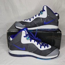 Nike Lebron 8 V/2 Summit Lake Hornets Shoes Grey Orion Blue Men's Sz 14 DS 2010