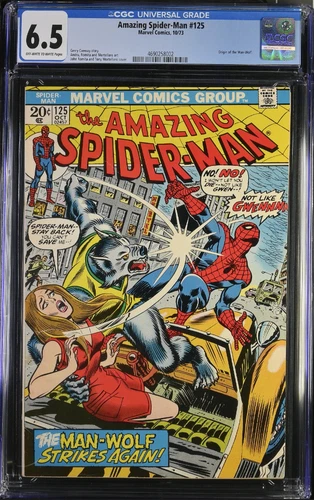 🕷️ Amazing Spider-Man #125 CGC 6.5 ⚡ Man-Wolf App! Marvel 1973