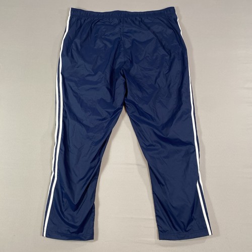 Adidas Pants Mens 2XL Navy Blue Striped Climalite Mesh Lined Warm Up Ankle Zip - Picture 2 of 9