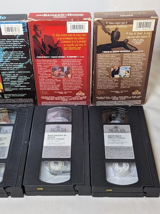 James Bond 007 en estado bastante bueno - Colección Sean Connery (6 VHS) - Lote de doblaje francés Foto 4 de 4
