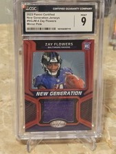 2023 Certified Zay Flowers New Generation Jersey Mirror Pink  RC /299 CGC Mint 9